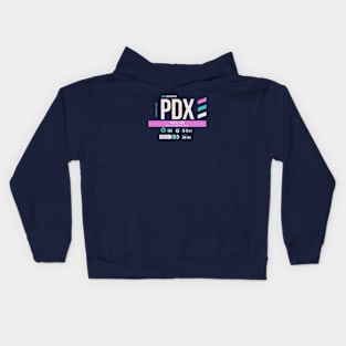 Portland (PDX) Airport Code Baggage Tag Kids Hoodie